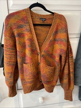 For Love & Lemons Helena Cardigan in Rust / Orange - XXS